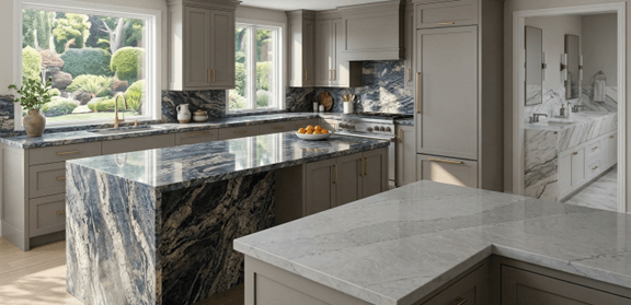 Custom stone installation, Palo Alto, CA
